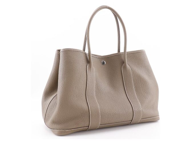 Borsa tote Hermès Garden Party 36 in Negonda Marrone - vista 3