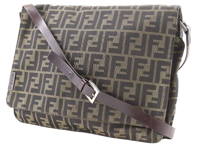 Fendi Zucca Nylon Canvas Schultertasche Braun - Ansicht 2