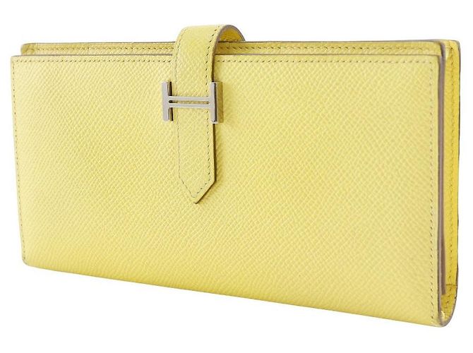 Hermès Cartera Larga Bearn Soufflet Epsom Hermes Amarillo - vista 2