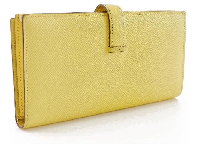 Hermès Cartera Larga Bearn Soufflet Epsom Hermes Amarillo - vista 3