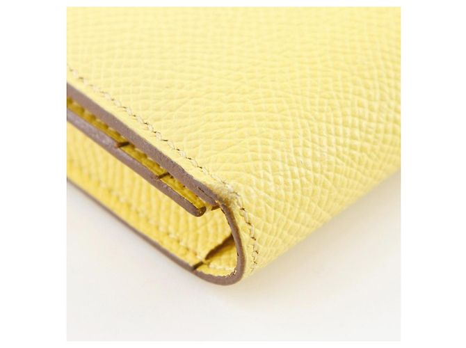 Hermès Cartera Larga Bearn Soufflet Epsom Hermes Amarillo - vista 4