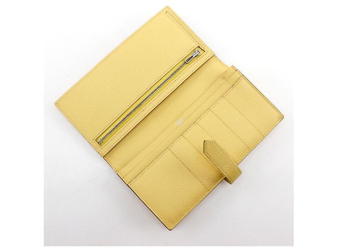Hermès Cartera Larga Bearn Soufflet Epsom Hermes Amarillo - vista 6