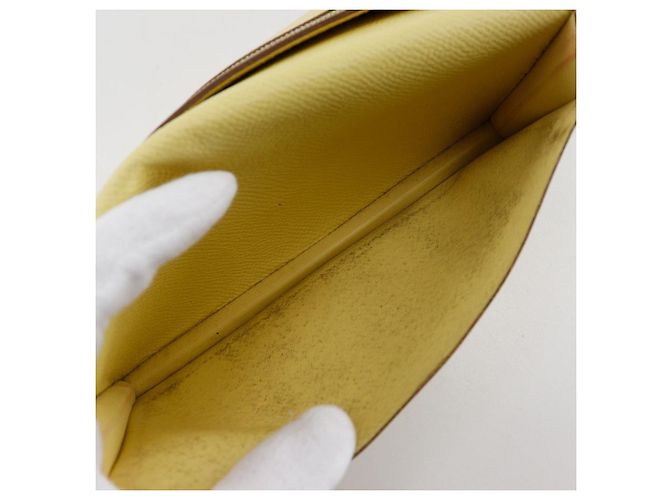 Hermès Cartera Larga Bearn Soufflet Epsom Hermes Amarillo - vista 7