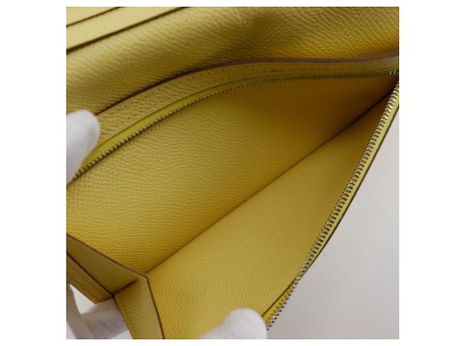 Hermès Cartera Larga Bearn Soufflet Epsom Hermes Amarillo - vista 8