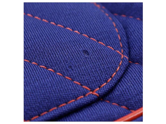 Timeless Borsa a Spalla a Doppia Catena in Cotone Chanel Blu - vista 10