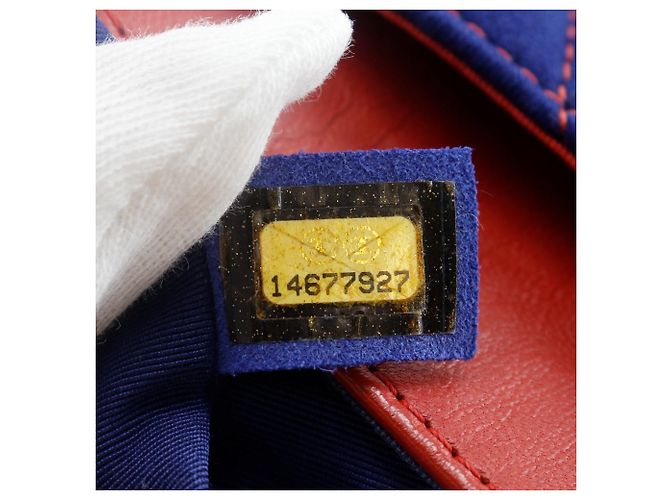 Timeless Borsa a Spalla a Doppia Catena in Cotone Chanel Blu - vista 15