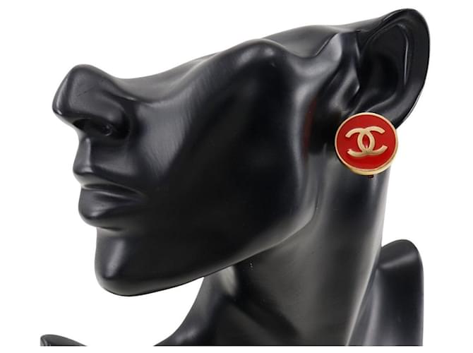 Timeless Chanel Coco Mark Ohrringe Rot - Ansicht 2