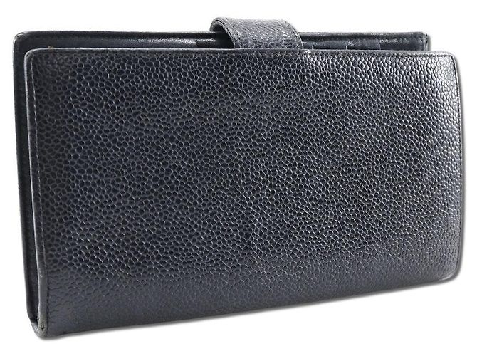 Timeless Portafoglio Lungo Chanel in Pelle Caviar Nero - vista 3