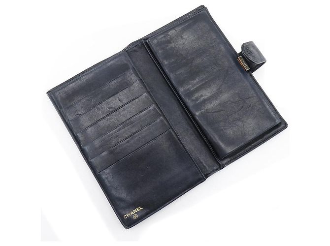 Timeless Portafoglio Lungo Chanel in Pelle Caviar Nero - vista 5