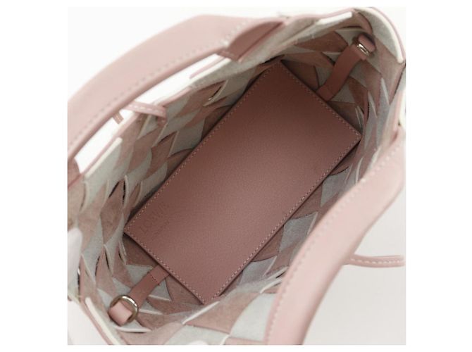 Borsa 2 in 2 in pelle intrecciata Loewe Rosa Bianco - vista 6