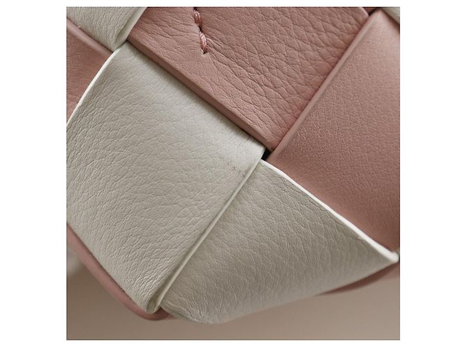 Borsa 2 in 2 in pelle intrecciata Loewe Rosa Bianco - vista 9
