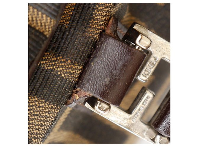 Fendi Zucca Nylon Canvas Handtasche Braun - Ansicht 13