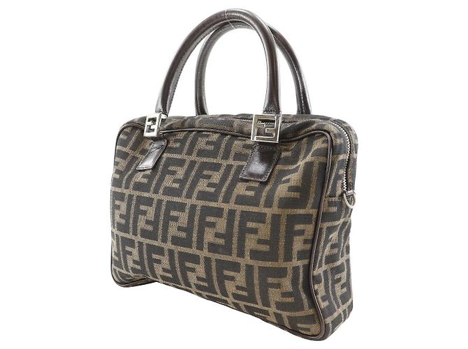 Fendi Zucca Nylon Canvas Handtasche Braun - Ansicht 2