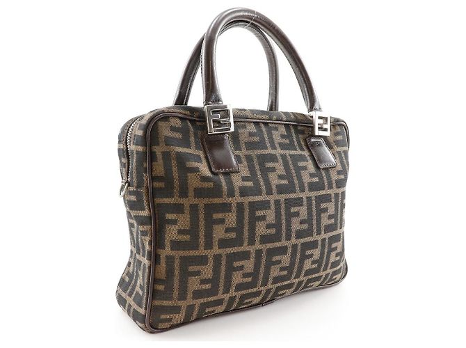 Fendi Zucca Nylon Canvas Handtasche Braun - Ansicht 3
