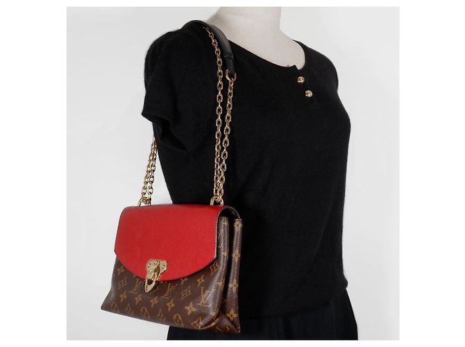 Borsa a Spalla Monogram Saint Placide di Louis Vuitton Marrone Rosso - vista 20