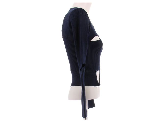 Jacquemus Twisted Cardigan Marineblau - Ansicht 3
