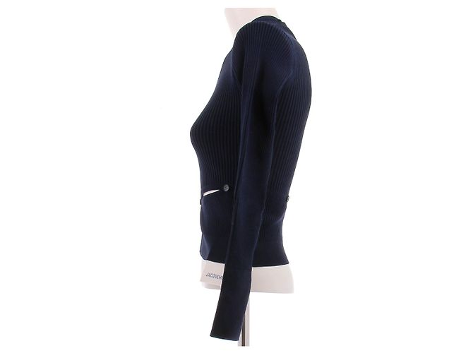 Jacquemus Twisted Cardigan Marineblau - Ansicht 4