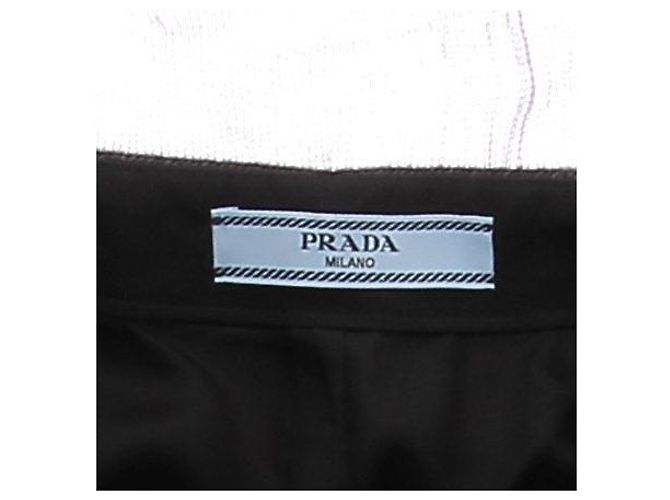 Prada Falda negra con transparencia de lana Negro - vista 5