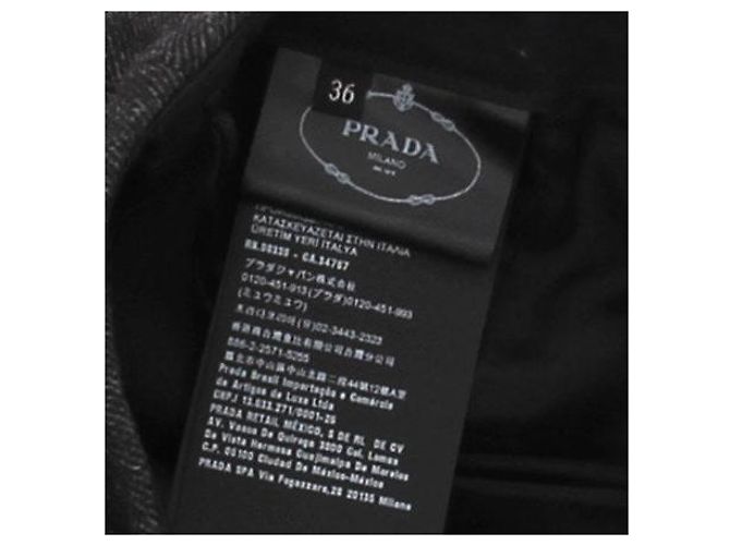 Prada Falda negra con transparencia de lana Negro - vista 6