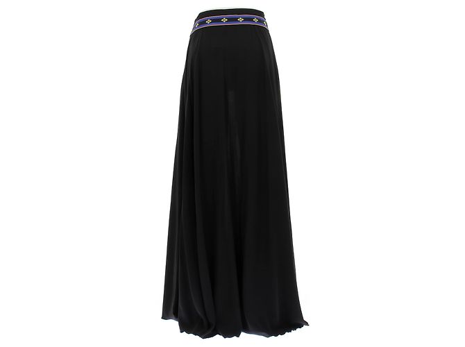 Etro Gonna lunga nera con motivi in seta Nero - vista 2
