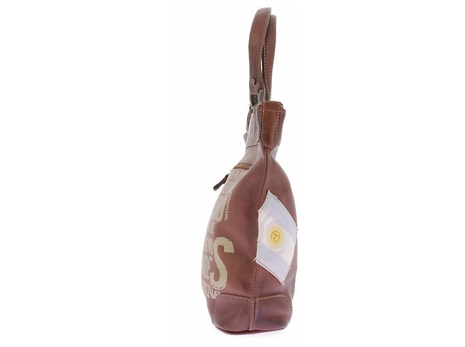 Autre Marque Borsa a mano in pelle marrone LA MARTINA - vista 4