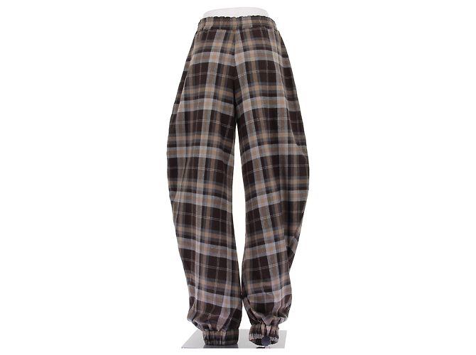 Attico Calça de chocolate com estampas em algodão Marrom - vista 2