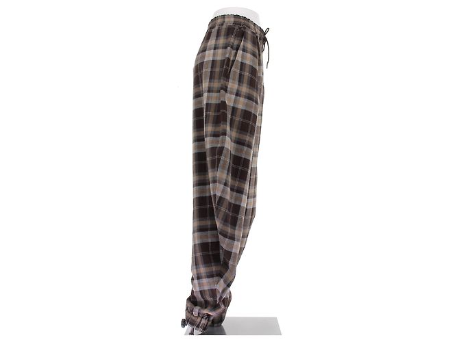Attico Calça de chocolate com estampas em algodão Marrom - vista 3