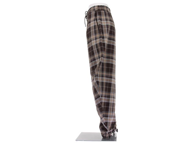 Attico Calça de chocolate com estampas em algodão Marrom - vista 4