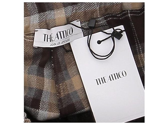 Attico Calça de chocolate com estampas em algodão Marrom - vista 5
