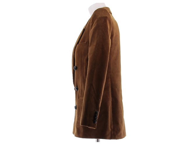 Saint Laurent Braune Cordjacke - Ansicht 4