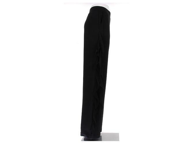 Blumarine Joggers negros con volantes de algodón - vista 3