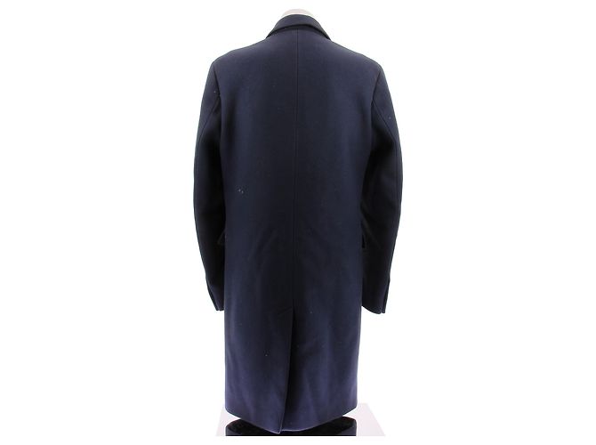 Acne Langer dunkelblauer Wollmantel Marineblau - Ansicht 2
