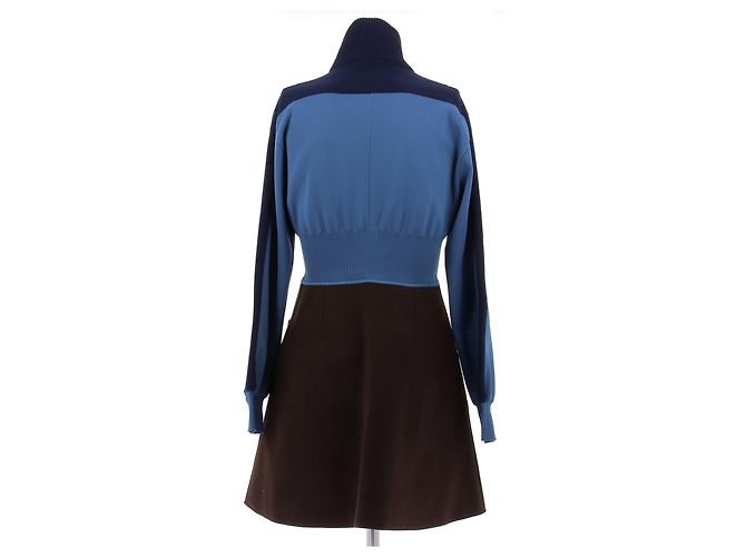 Louis Vuitton Abito blu e marrone Autunno 2014 Ghesquiere - vista 2