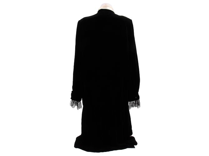 Christian Dior Langes Kleid aus schwarzem Samt - Ansicht 2