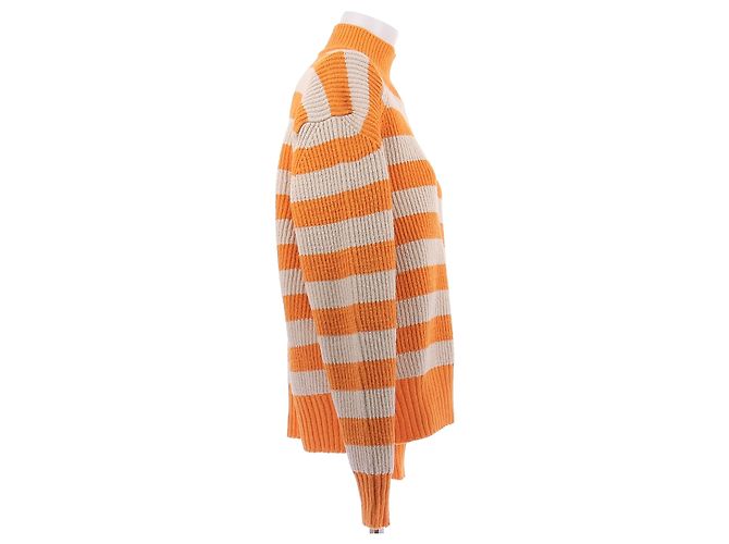 Jacquemus Jersey a rayas naranja de algodón - vista 3