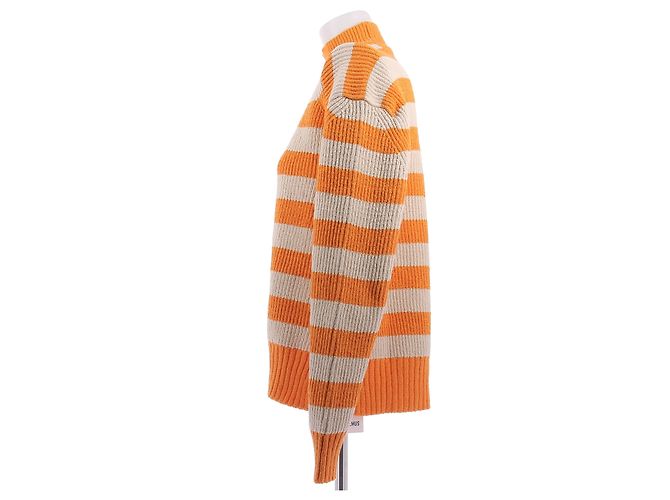 Jacquemus Jersey a rayas naranja de algodón - vista 4
