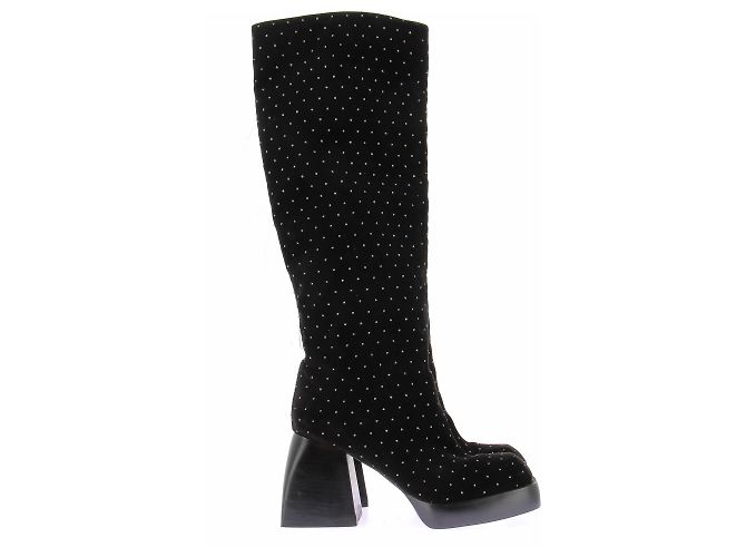 Nodaleto Botas "Bulla solal" de terciopelo Negro - vista 2