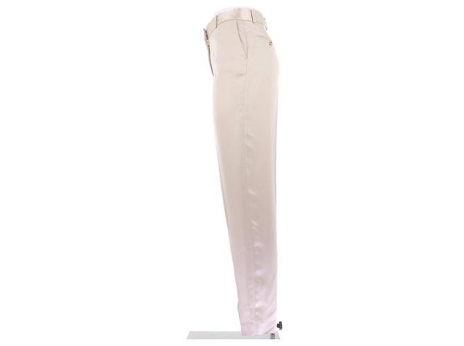Totême Calça creme satinada Bege - vista 4