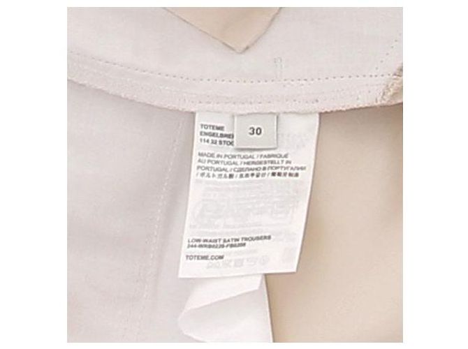 Totême Calça creme satinada Bege - vista 6