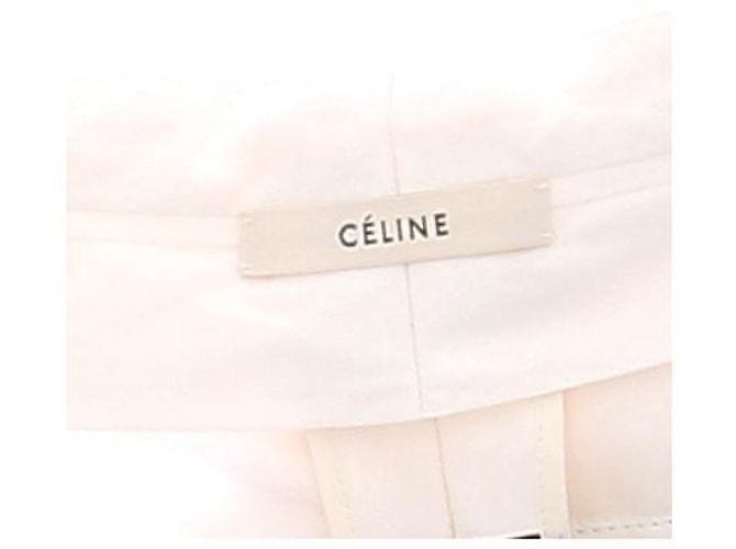Céline Cremefarbene Hose mit mehrfarbigem Streifen aus Seide - Ansicht 5