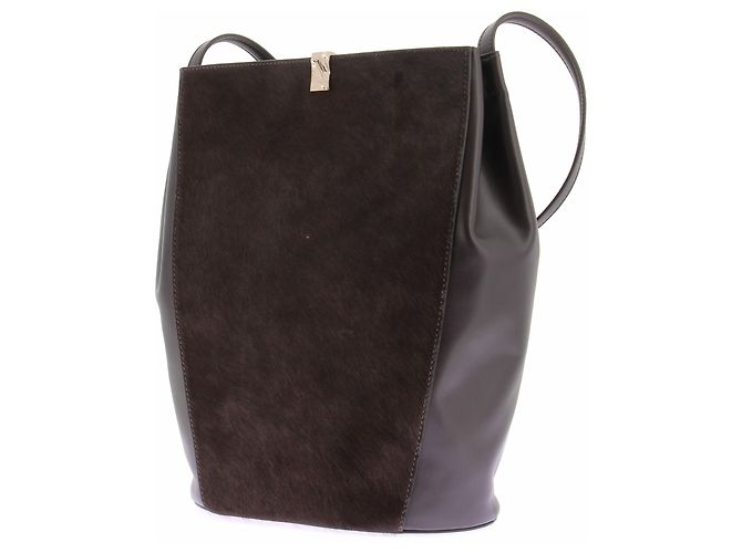 Autre Marque Borsa 'Odile' marrone in pelle - vista 5