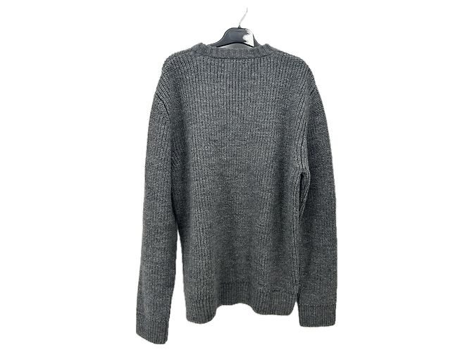 Autre Marque Grauer Pullover aus Alpaka und Wolle - Ansicht 2