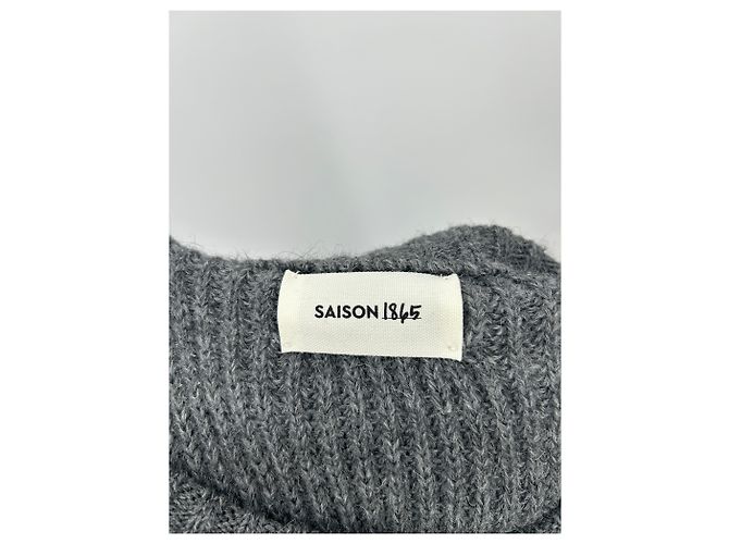Autre Marque Grauer Pullover aus Alpaka und Wolle - Ansicht 3