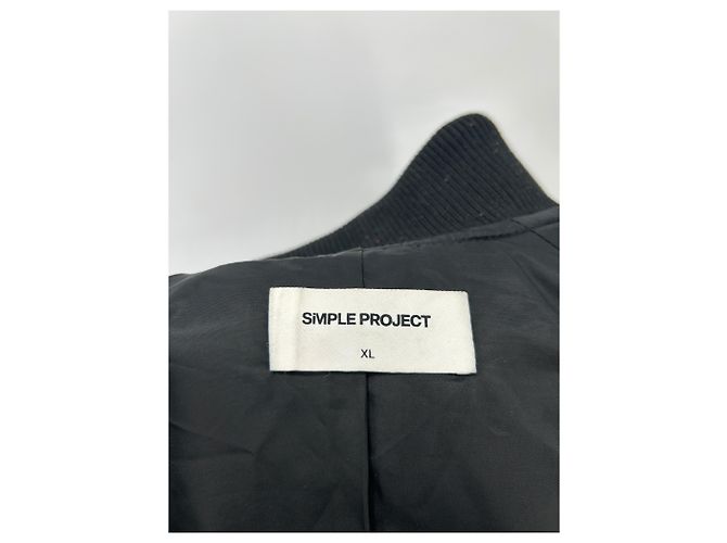 Autre Marque SIMPLE PROJECT Black Leather-Effect Jacket XL - view 4