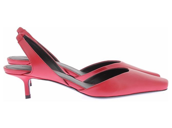 Autre Marque Rote Leder-Slingbacks - Ansicht 2