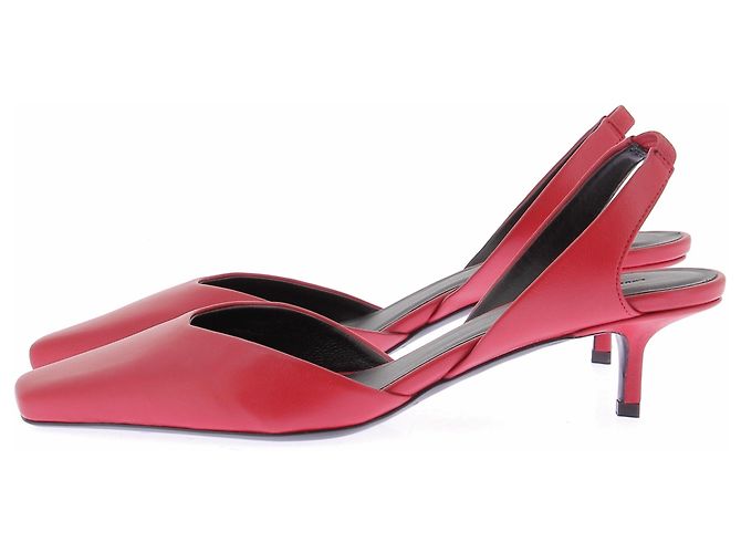 Autre Marque Rote Leder-Slingbacks - Ansicht 3