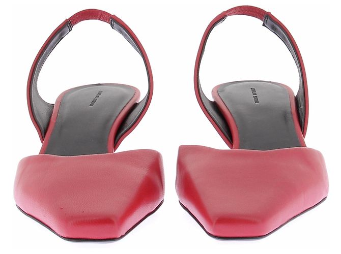 Autre Marque Rote Leder-Slingbacks - Ansicht 4
