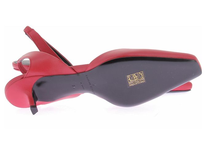 Autre Marque Rote Leder-Slingbacks - Ansicht 7