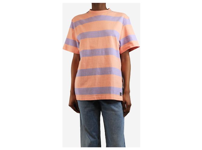 Paco Rabanne Camiseta de algodón a rayas rosa y lila - tamaño XS - vista 3