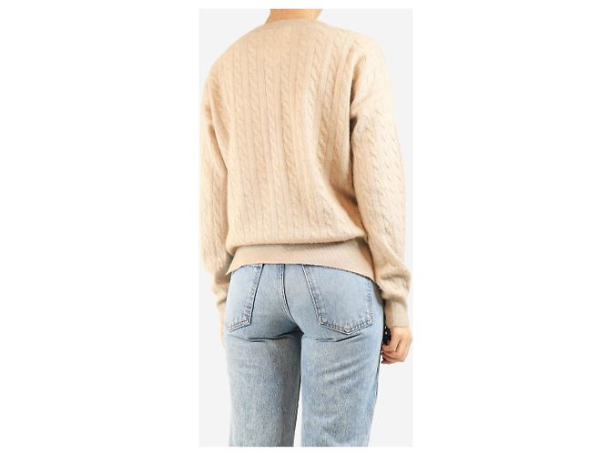 Brunello Cucinelli Suéter de punto con cuello en V neutro - tamaño XL - vista 2